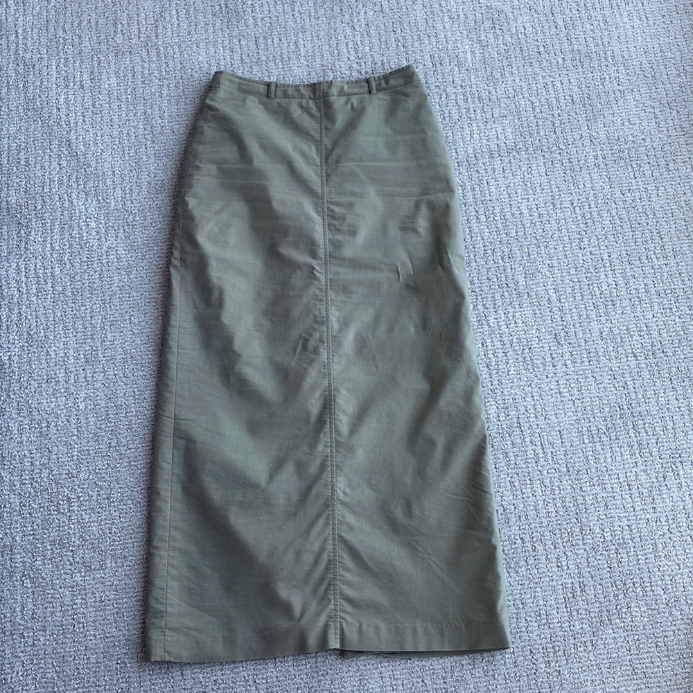 Khaki/green maxi cargo skirt